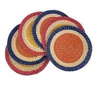 TONKING round seagrass placemats set of 6, 30cm naturally heat-resistant easy-care perfect for dining table protection modern rustic farmhouse living