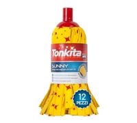 TONKITA 12 Sunny Microfibre Mop Mop for All Surfaces Deep Cleaning and Super Absorbency Pack of 12