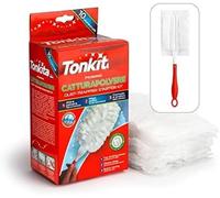 Tonkita Fluffy Duster Starter Pack | 1 Handle + 10 Refills | Trap And Lock Away Dust, Dirt And Hair Easily