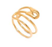 TONLUYAX Gold Safety Pin Rings for Women Adjustable Open Paper Clip Statement Ring Fashion Jewelry