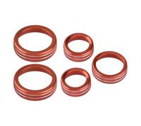 TONMHXA Interior Garnish Compatible with for Maverick 2023 2022 5Pcs Center Console Knob Trim Cover Orange Aluminum Alloy Interior Accessories