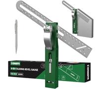 Tonmifr Aluminium 9.45"/240mm Sliding Bevel with Tungsten Carbide Scriber | Adjustable angle ruler, MM/IN ruler, 0-90° multi-angle, extension arm. For woodworking, metalworking & DIY.