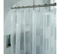 Tonnali Clear Shower Curtain or Liner with Design, Transparent Geometric 3D Pattern EVA Waterproof Shower Curtains for Bathroom with 3 Weighted Magnets, 72 x 72 inch