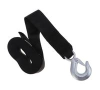 Tonne Black Polyester Winch Strap with Steel Hook for Trailers | 4.7cm Wide Webbing, Seawater Resistant Construction, Secure Attachment for Boats, Trucks, Marine Use and Trailering