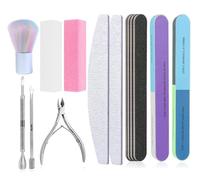 TONOKAILS Nail Care Tool Kit, 14 Pcs Nail File Set Buffer Block Sponge Polished, Cuticle Nipper and Pusher for Dead Skin Nail Brush Nail Tools Nail Trimming Manicure Tools