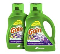 TonomoGentle Laundry Detergent, Moonlight Breeze Scent, 45 Loads, 1.922 ml, Pack of 2, HE Compatible