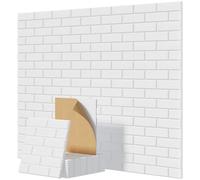 TONOR 12 Pack Acoustic Wall Panels Self-adhesive, 11.8"*11.8"*0.35" Brick Pattern Sound Proofing Panels, 3D Wall Panels for Echo Absorption, Decorative Sound Barrier for Recording Room, Studio, White