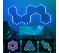 TONOR 6 Pack Self-Adhesive RGB Hexagon Acoustic Absorption Panels, High Density 32x28x1.2cm Sound Proofing Walls Panel, Sound Absorbing Deadening Insulation Treatment Foam Panel for Recording Gaming