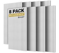 TONOR 8-Pack Bilayer Acoustic Panels Large Self-adhesive, 47.24” * 23.62” * 0.72” Adhesive Wall Panel, Large Soundproof Tiles for Echo Absorbtion, Acoustical Barrier of Polyester Fiber, White