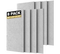 TONOR 8 Pack Large Acoustic Panels,47.2'' x 23.6'' x 0.35'' Acoustical Wall Panel, Self-Adhesive Sound Proof Panels, Decorative Soundproof Wall Panels for Echo Absorption for Home Studio Office, Grey