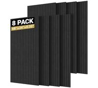 TONOR 8 Pack Large Acoustic Panels,47.2'' x 23.6'' x 0.35'' Acoustical Wall Panel, Self-Adhesive Sound Proof Panels, Decorative Soundproof Wall Panels for Echo Absorption for Home Studio Office, Black