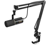 TONOR Dynamic Microphone for Podcast, XLR/USB Dual Mic with Boom Arm Set | Cardioid Studio Mic with Quick Mute, 3.5mm Jack, Volume Control, 200 cm Cable, for Recording, Streaming, Black, TD510+