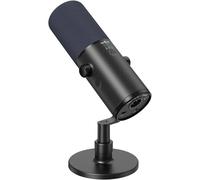 TONOR Dynamic Podcast Microphone for Studio, Cardioid XLR/USB Mic, AI Noise Cancellation, Tap Mute, 3.5mm Headphone Jack for Monitoring, Volume Control, Microfono with Desktop Stand, Black, TD510 AIR