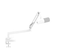 TONOR Mic Arm Desk Mount, Low Profile Boom Arm for Microphone, Adjustable Mic Stand with Desk Mount Clamp, 3/8’’ and 5/8’’ Screwadapter for Most Micr, 38 cm +35 cm, White, T20LP