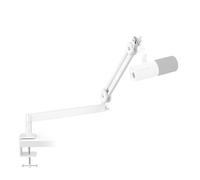 TONOR Mic Arm Desk Mount, Low Profile Boom Arm, Microphone Arm, Adjustable Mic Stand with Desk Mount Clamp, 3/8’’ and 5/8’’ Screwadapter for Most Mic, 37 cm +37 cm, White, T40LP
