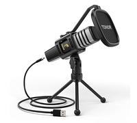 TONOR USB Microphone, Cardioid Condenser Computer PC Mic with Tripod Stand, Pop Filter, Shock Mount for Gaming, Streaming, Podcasting, YouTube, Twitch, Discord, Compatible with Laptop Desktop, TC30