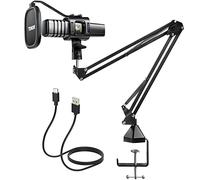 TONOR RGB USB Microphone, Cardioid Condenser Computer Mic, Pop Filter, Shock Mount for Conference, Gaming, Streaming, Podcast, Chatting, Compatible with Laptop, PC, with Boom Arm, TC30+