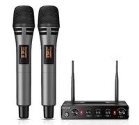 TONOR TW350 Wireless Microphones for Singing,UHF Handheld Dynamic Karaoke Mics& Receiver for Devices with XLR&6.35mm Audio Interfaz, 60 m for Karaoke, Wedding, DJ, Party, Church, TW350 Grey