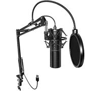 TONOR USB Podcast Microphone, Gaming PC Studio Streaming Mic Kit for Gamer, Recording Condenser Equipment Cardioid Microfono for Singing, YouTube, 200 cm Cable, with Adjustable Arm Stand, Q9