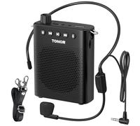 TONOR Voice Amplifier with 1m Headset Microphone, 100 cm Rechargeable Bluetooth Speaker 12h Duration, 240s Internal Recording, PA System for Teaching, Yoga, Meeting,Tour Guiding K10