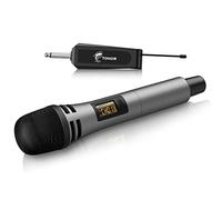 TONOR Wireless Microphones, UHF Cordless Handheld Dynamic Mics with 6.35mm Rechargeable Receiver, 60 m Range, 5 Adjustable Channels for Karaoke, Singing, DJ, Party, Speech, TW310, 1 Mic Grey