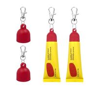 Tonsamvo 2PCS Keychain Cap Holder Compatible with Carmex Classic 0.35oz Tubes, Red