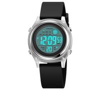 TONSHEN Boy and Girl Sport Digital Outdoor Plastic Small Watches Waterproof Countdown Alarm Double Time Watch with Rubber Band (Black 2)