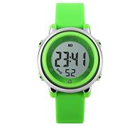TONSHEN Boys and Girl Sport Digital Watches 50M Waterproof 7 Colours Back Lights Outdoor LED Electronic Military Rubber Strap Stopwatch Date Watch for Children Student Kid - Green