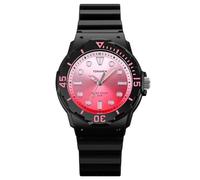 TONSHEN Child’s Analog Quartz Waterproof Watch Band Outdoor Sport Watches Plastic Case with Rubber (Black Red)