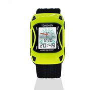 TONSHEN Children's Sports Cartoon Watch for Boy Multicolor LED Backlight 50M Waterproof Plastic Digital Watches with Rubber Band (Yellow)
