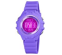 TONSHEN Girls and Boys Sport Watch Multicolor Backlight Waterproof Outdoor Multifunction Digital Watches Electronic Double Time Countdown Date Stopwatch Plastic Case with Rubber Band (Purple)