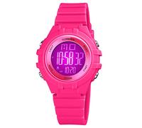 TONSHEN Girls and Boys Sport Watch Multicolor Backlight Waterproof Outdoor Multifunction Digital Watches Electronic Double Time Countdown Date Stopwatch Plastic Case with Rubber Band (Red)