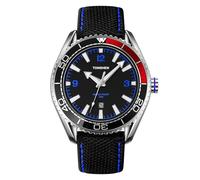 TONSHEN Mens Analog Quartz Stainless Steel Watches with Leather Band (Blue)