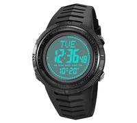 TONSHEN Mens Digital Compass Watch Outdoor Military Electronic Waterproof LED Multifunction Alarm Stopwatch Countdown Sport Wrist Watches (Black)