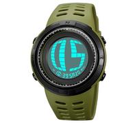 TONSHEN Mens Digital Sport Multicolor Watch Waterproof Outdoor Military Multifunction LED Electronic Stopwatch Alarm Back Light Watches (Green)