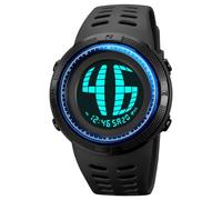 TONSHEN Mens Digital Sport Multicolor Watch Waterproof Outdoor Military Multifunction LED Electronic Stopwatch Alarm Back Light Watches (Blue 2)