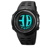 TONSHEN Mens Digital Sport Multicolor Watch Waterproof Outdoor Military Multifunction LED Electronic Stopwatch Alarm Back Light Watches (Black 2)