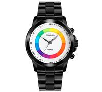 TONSHEN Mens Fashion Analog Quartz Watches Stainless Steel Watch Electronic LED Light (Black)