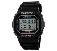 TONSHEN Mens Outdoor Military Sport Watch 50M Waterproof LED Electronic Plastic Case with Rubber Band Digital Watches