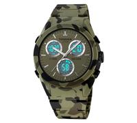 TONSHEN Mens Outdoor Sport Digital Watch Plastic Analog Quartz LED Electronic Three Time Waterproof Running Fitness Watches (Green)