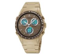 TONSHEN Mens Outdoor Sport Digital Watch Plastic Analog Quartz LED Electronic Three Time Waterproof Running Fitness Watches (Khaki)