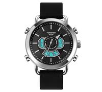 TONSHEN Mens Outdoor Sport LED Electronic Digital Watches Double Time Stopwatch Alarm Date Stainless Steel Watch (Silver)