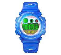 TONSHEN Multifunction Multicolor LED Back Light 50M Waterproof Outdoor Military Sport Watches for Boy Girl Electronic Digital Plastic Case with Rubber Band Simple Watch (Dark Blue)