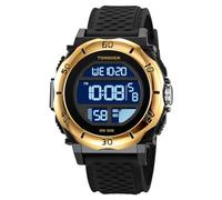 TONSHEN Multifunctional Unisex Digital Watch Waterproof LED Electronic Alarm Stopwatch Outdoor Military Sport Watch (Yellow)