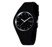 TONSHEN Simple Design Fashion Casual Analog Quartz Watch for Men and Women Multiple Colours Rubber Watches (Black)