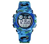 TONSHEN Sport Digital Watches for Boy Multicolor LED Backlight 50M Waterproof LED Electronic Stopwatch Alarm Date Watch (Light Blue)