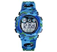 TONSHEN Sports Watch for Boy 50M Waterproof Colorful LED Backlight Outdoor Multifunction Digital Watches Electronic Alarm Stopwatch (Blue2)