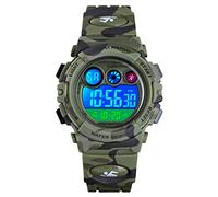 TONSHEN Sports Watch for Boy 50M Waterproof Colorful LED Backlight Outdoor Multifunction Digital Watches Electronic Alarm Stopwatch (Green)