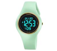 TONSHEN Unisex Digital Plastic Watch Waterproof LED Electronic Alarm Stopwatch Outdoor Military Sport Watch (Green)