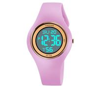 TONSHEN Unisex Digital Plastic Watch Waterproof LED Electronic Alarm Stopwatch Outdoor Military Sport Watch (Purple)